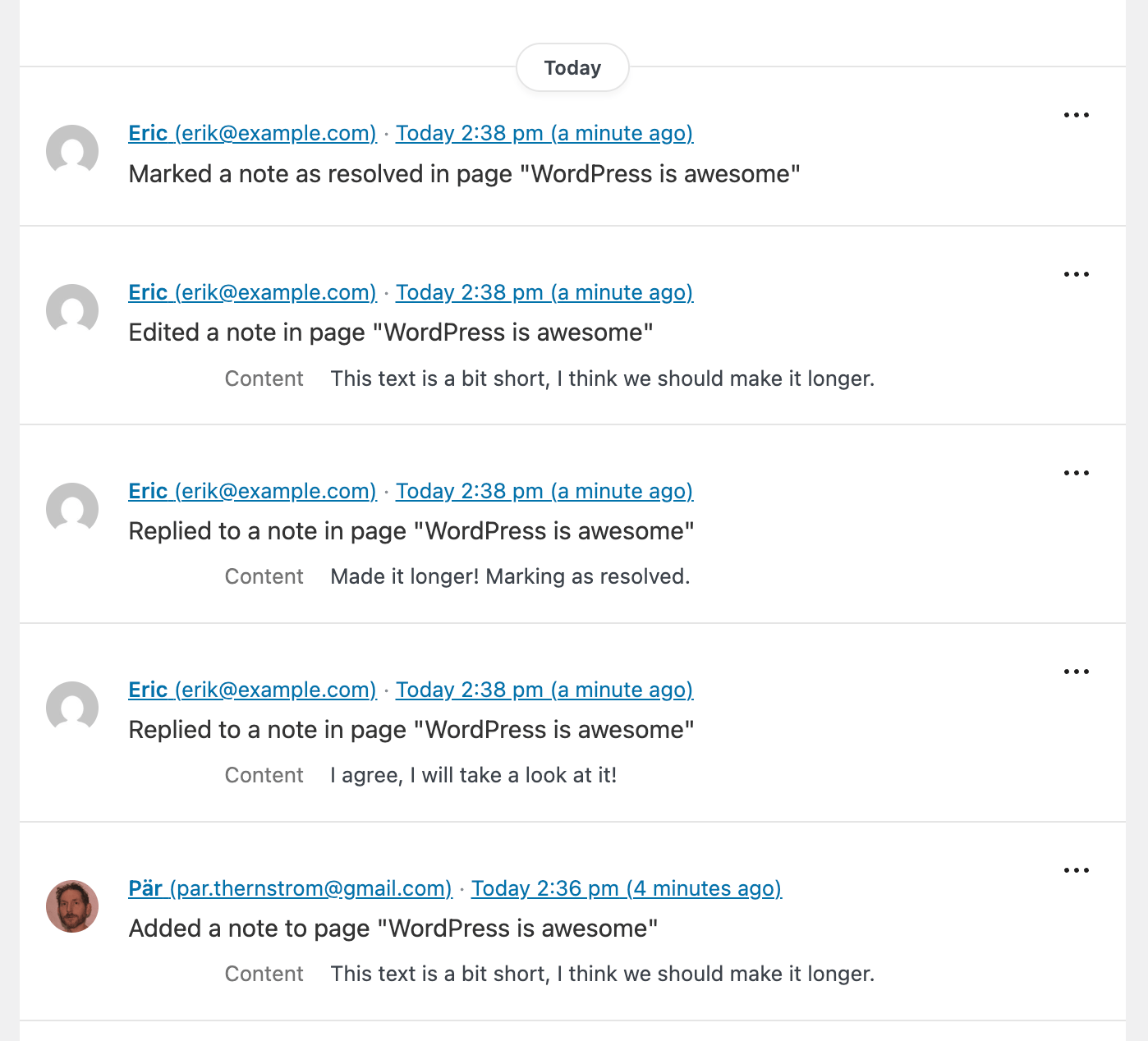 Simple History will support the new Notes feature in WordPress 6.9