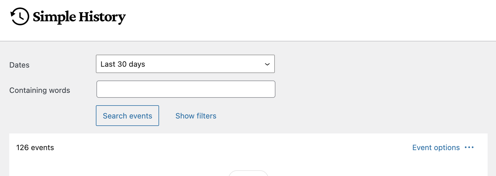 Search and filters before 5.25.0 — spread across multiple lines